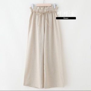 Beige linen culottes